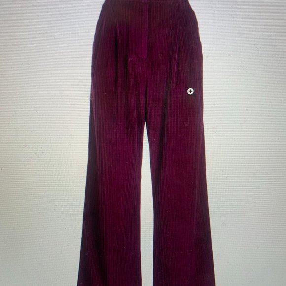NWT FARM RIO Corduroy Wide Leg Pants, Burgundy - Picture 4 of 4